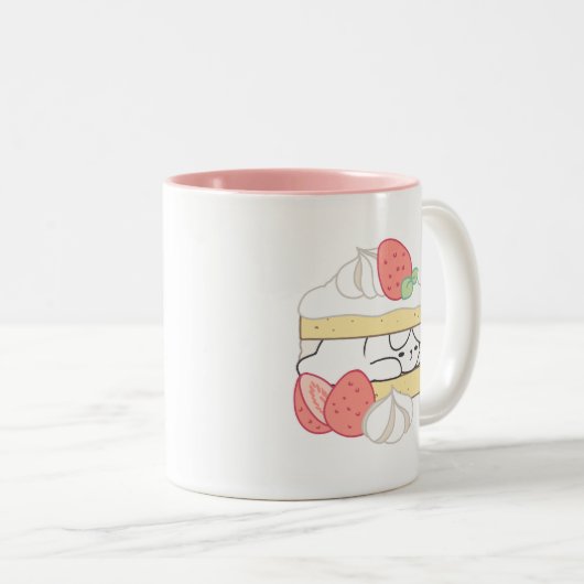 Zoete Snuggles: Buniberry Shortcake Delight Tweekleurige Koffiemok (Voorkant rechts)