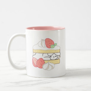 Zoete Snuggles: Buniberry Shortcake Delight Tweekleurige Koffiemok
