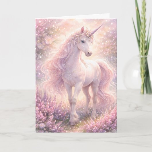 Zoete speelse pastel Eenhoorn Kaart (Voorkant)