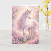 Zoete speelse pastel Eenhoorn Kaart (Gele Bloem)