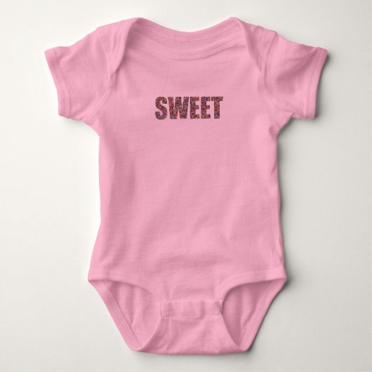 Zoete Spetterprint Roze Baby Body Romper (Voorkant)