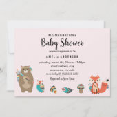 Zoete Stam Dier Baby Shower Uitnodiging (Voorkant)