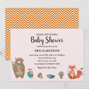 Zoete Stam Dier Baby Shower Uitnodiging