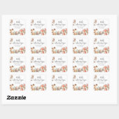 Zoete sticker voor babyshower in het bos (Vel)