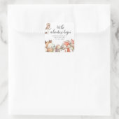 Zoete sticker voor babyshower in het bos (Tas)