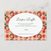 Zoete Strawberry Picknick Luier Raffle Informatiekaartje (Voorkant)