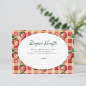 Zoete Strawberry Picknick Luier Raffle Informatiekaartje (Staand voorkant)