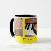 Zoete Stroopwafel Piano Mok — Cadeau voor Moeder (Voorkant links)