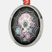 Zoete Suiker Schedel Metalen Ornament (Links)