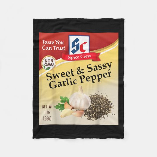 Zoete & Sy Garlic Peper Kruiden Groep Fleece Deken (Voorkant)