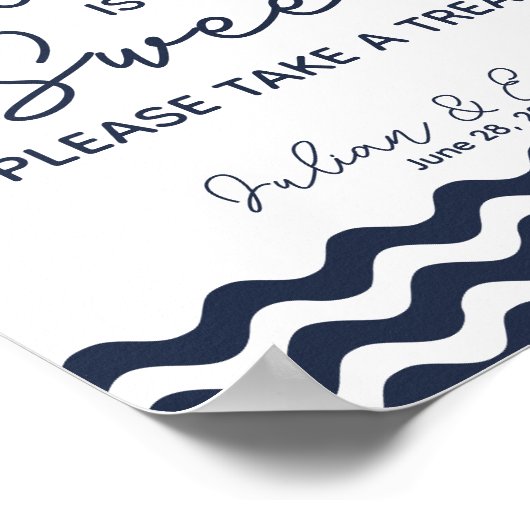 Zoete tafel-zeemansbord marineblauw poster (Hoek)