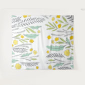 Zoete takjes mintgroene en grijze bloementapijt wandkleed (Voorkant (horizontaal))