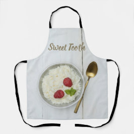 Zoete tandrijstpudding met frambozen dessert schort