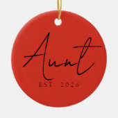 Zoete tante EST Jaar Kerstgeschenk Script Ontwerp Keramisch Ornament (Voorkant)