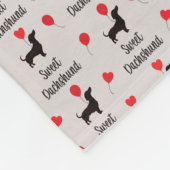 Zoete teckel: hartballon fleece deken (Hoek)