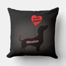 Zoete teckel: hartballon kussen