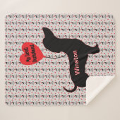 Zoete teckel: hartballon sherpa deken (Voorkant (horizontaal))