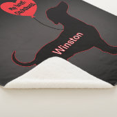 Zoete teckel: hartballon sherpa deken (3/4)