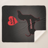 Zoete teckel: hartballon sherpa deken (Voorkant (horizontaal))