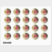 Zoete Teddy Bear met Roos Baby shower Ronde Sticker (Vel)