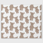 Zoete Teddy, bruin Beer, wit Cadeaupapier (Vlak)