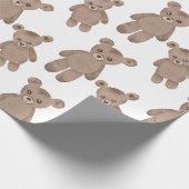 Zoete Teddy, bruin Beer, wit Cadeaupapier (Hoek)