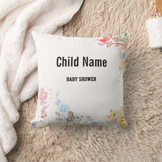 Zoete Teddy Liefdesvogels Baby Shower Kussen (Deken)