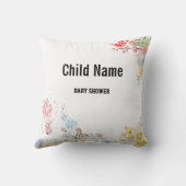 Zoete Teddy Liefdesvogels Baby Shower Kussen (Achterkant)