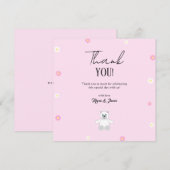 Zoete Teddybeer Baby Shower Bedankkaart (Voorkant / Achterkant)