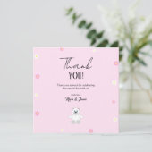 Zoete Teddybeer Baby Shower Bedankkaart (Staand voorkant)