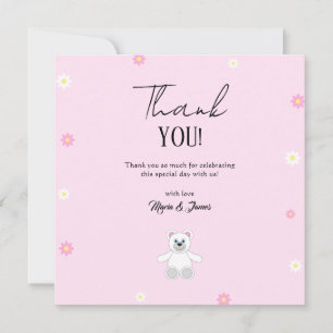 Zoete Teddybeer Baby Shower Bedankkaart