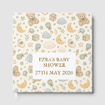 Zoete Teddybeer Baby Shower Gastboek | Geslacht N