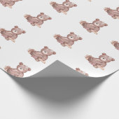 Zoete teddybeer babyshower inpakpapier (Hoek)