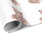 Zoete teddybeer babyshower inpakpapier (Rol Hoek)