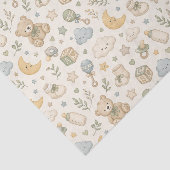 Zoete teddybeer babyshower inpakpapier | Gesl Tissuepapier (Detail)