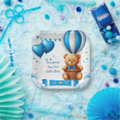 Zoete teddybeer babyshower 🧸 papieren bordje (Feest)