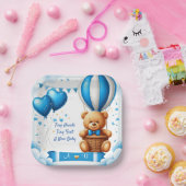 Zoete teddybeer babyshower 🧸 papieren bordje (Feest)