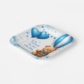 Zoete teddybeer babyshower 🧸 papieren bordje (Gebogen)