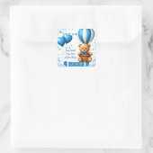 Zoete teddybeer babyshower 🧸 vierkante sticker (Tas)