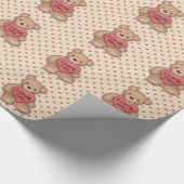 zoete teddybeer cadeaupapier (Hoek)