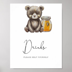 Zoete teddybeer - Drankjes pak jezelf Poster