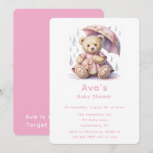 Zoete Teddybeer Meisje Baby Shower