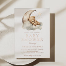 Zoete teddybeer neutrale baby shower roze goud