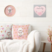 Zoete teddybeer & pinwheels voor een meisje Baby B Kussen