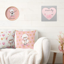 Zoete teddybeer & pinwheels voor een meisje Baby B