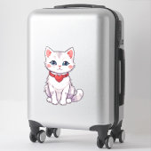 Zoete tekening van een kitten met een hartvormige  sticker (Koffer)