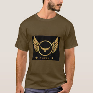 Zoete Tekst Adelaar Afbeelding Bruine Kleur Man of T-shirt