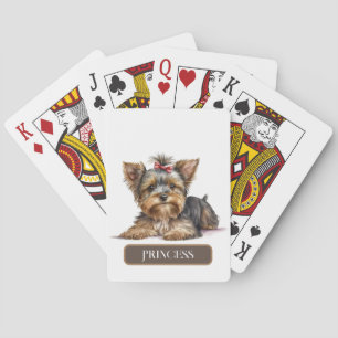 Zoete Terrier Puppy Personaliseer Pokerkaarten