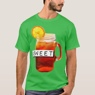 zoete thee ijs zwarte thee citroenwig drink en voe t-shirt