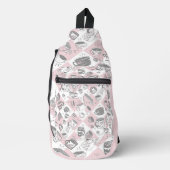 Zoete thee print gesneden naaizak sling bag (Voorkant)